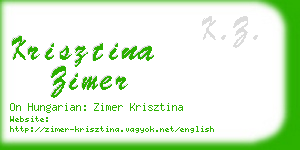 krisztina zimer business card